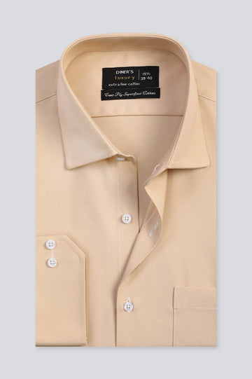 Beige Self Formal Shirt For Men - Diners