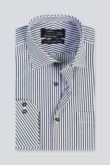 Black Bengal Stripe Formal Shirt - Diners
