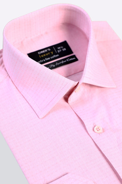Pink Textured Formal Shirt - Diners