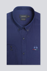 Navy Blue Texture Casual Shirt - Diners