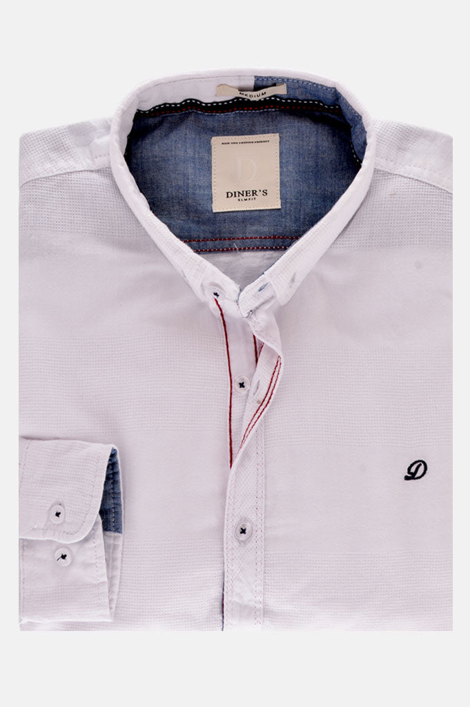 Casual Shirt in White SKU: AG18541-WHITE - Diners