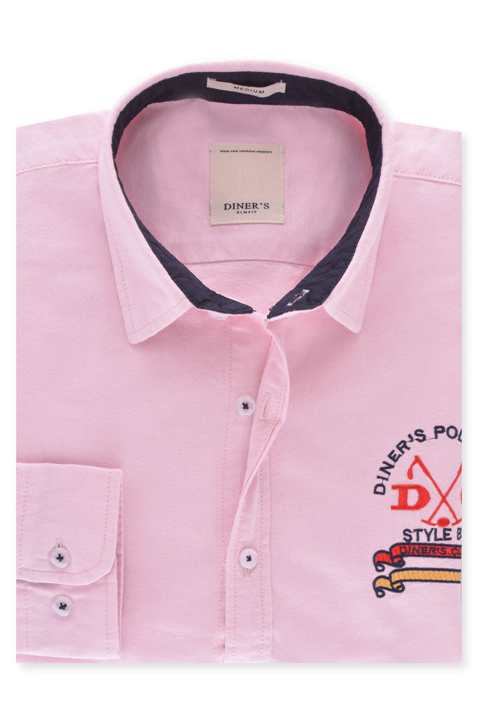 Casual Shirt in L-Pink SKU: AG18543-L-Pink - Diners