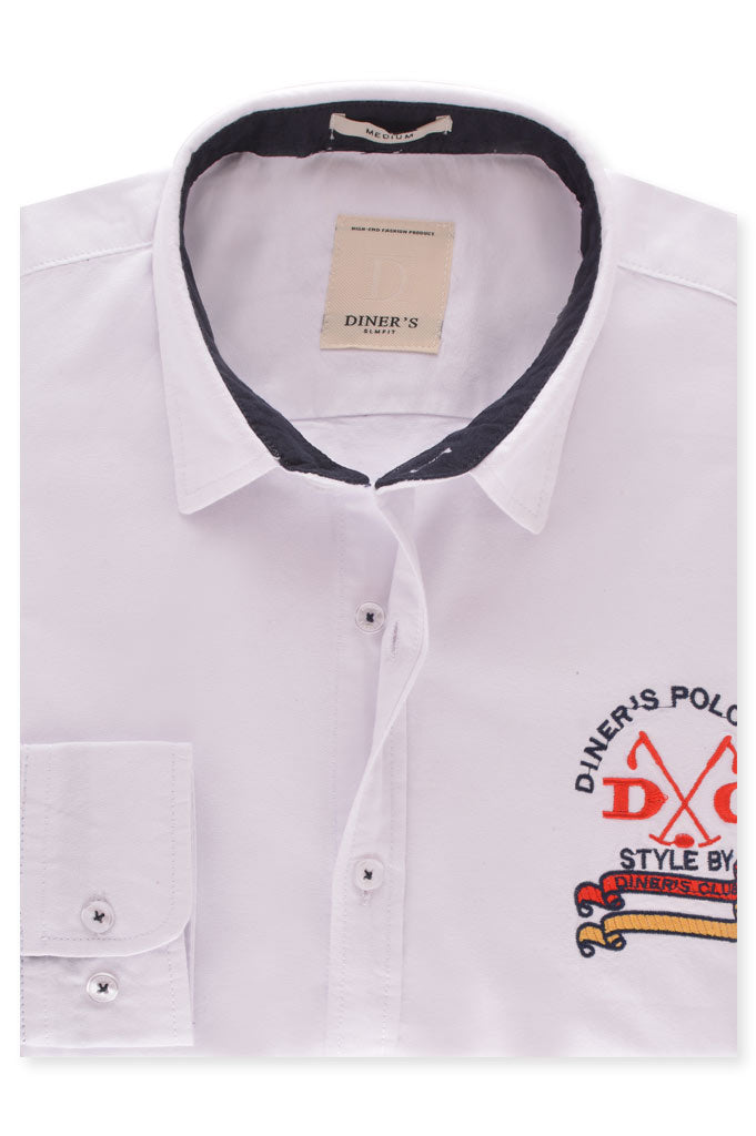 Casual Shirt in White SKU: AG18543-White - Diners