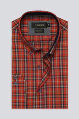 Rust Tartans Check Casual Shirt for Men - Diners