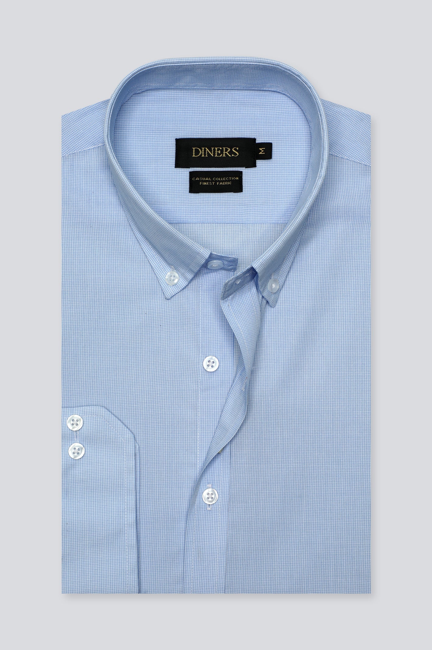 Light Blue Texture Casual Shirt for Men - Diners