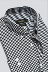 Dark Grey Gingham Casual Shirt for Men - Diners
