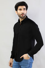 Black Plain Casual Shirt for Men - Diners