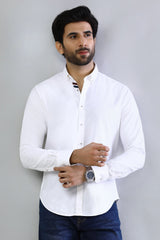 White Plain Casual Shirt for Men - Diners