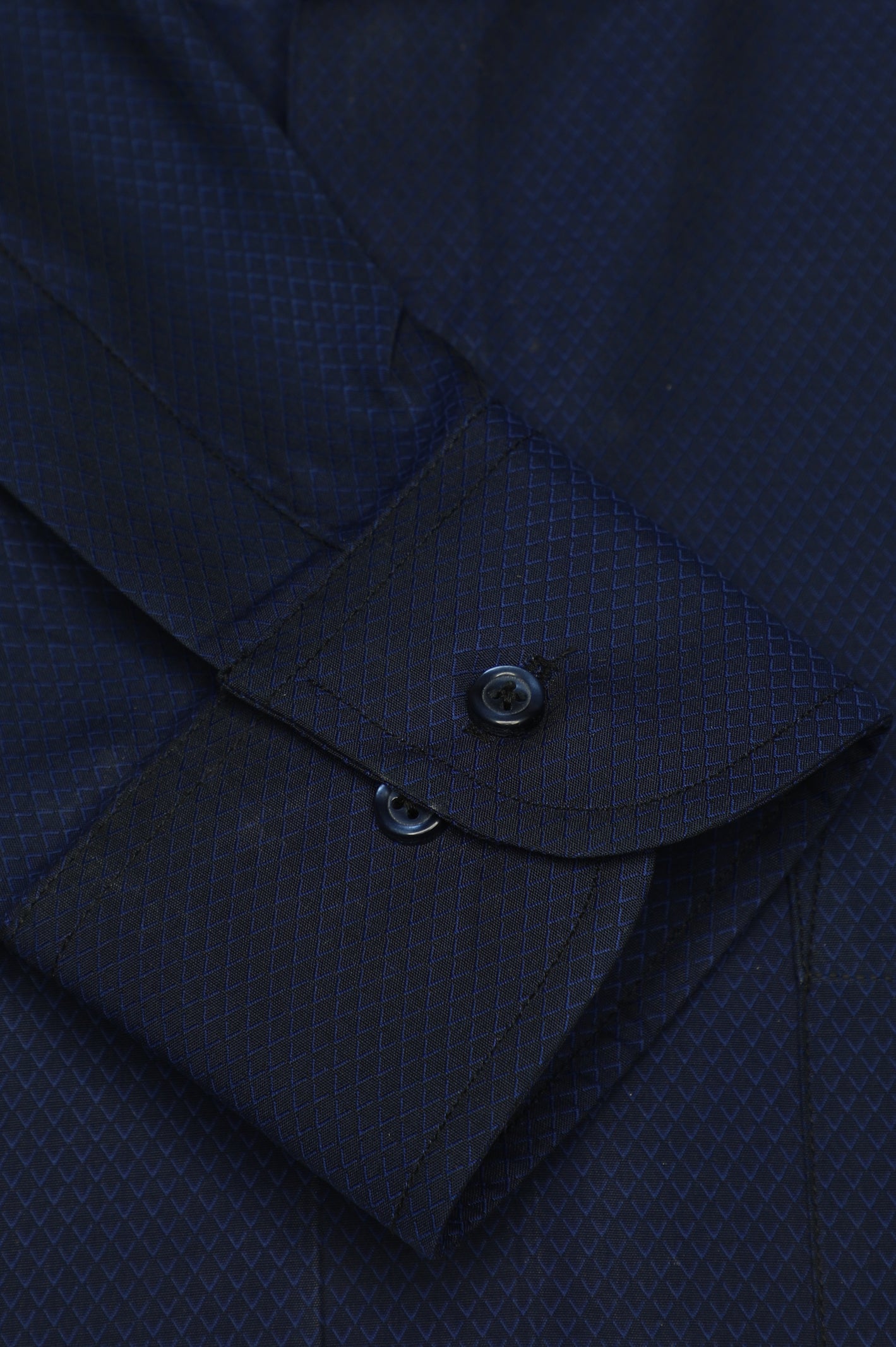 Navy Blue Texture Formal Autograph Shirt for Men - Diners