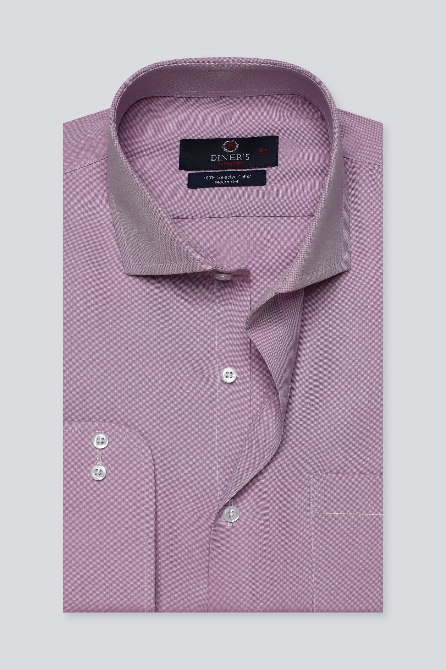 Pink Plain Formal Autograph Shirt for Men - Diners