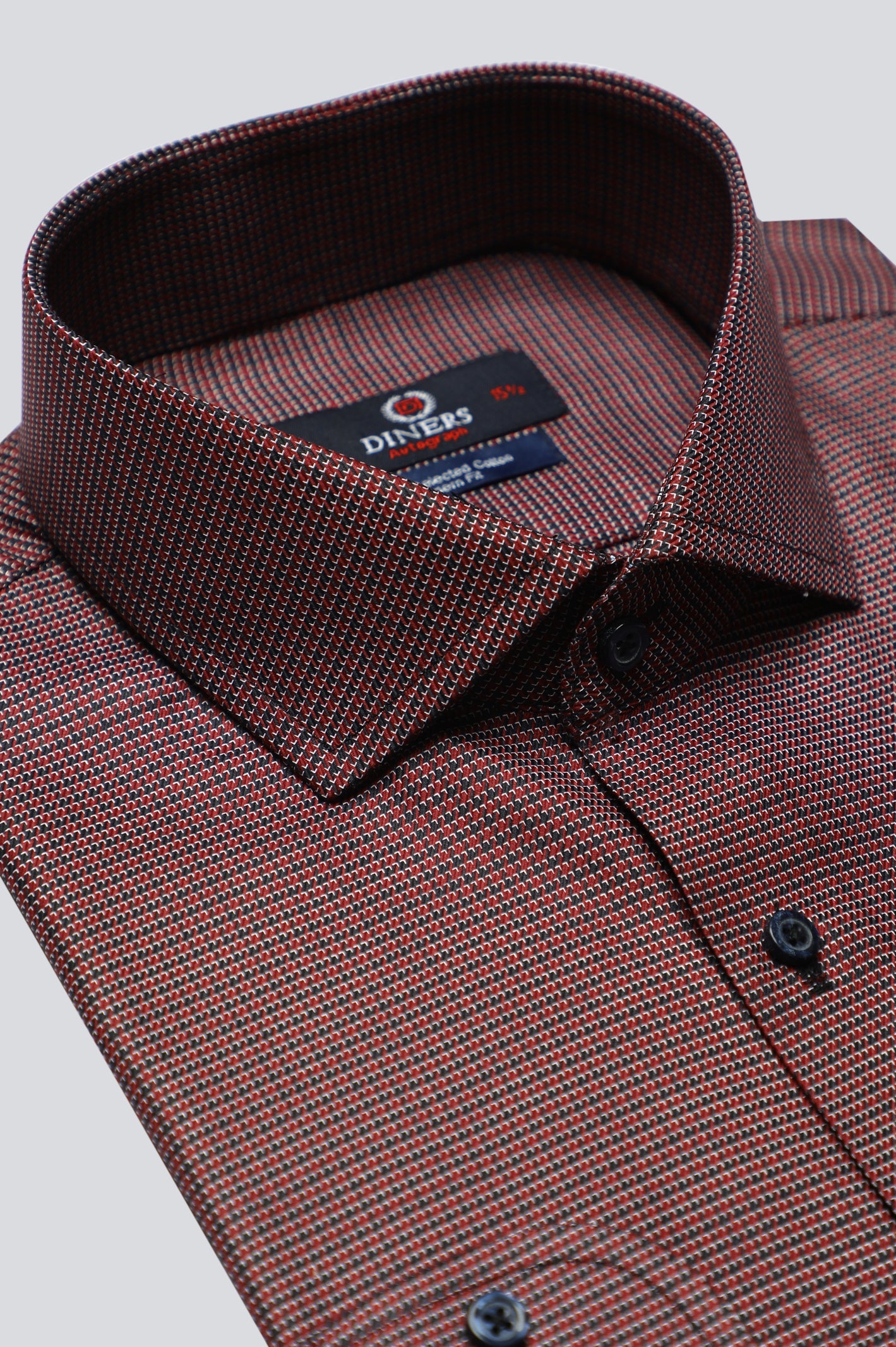 Multicolor Houndstooth Check Formal Autograph Shirt for Men - Diners