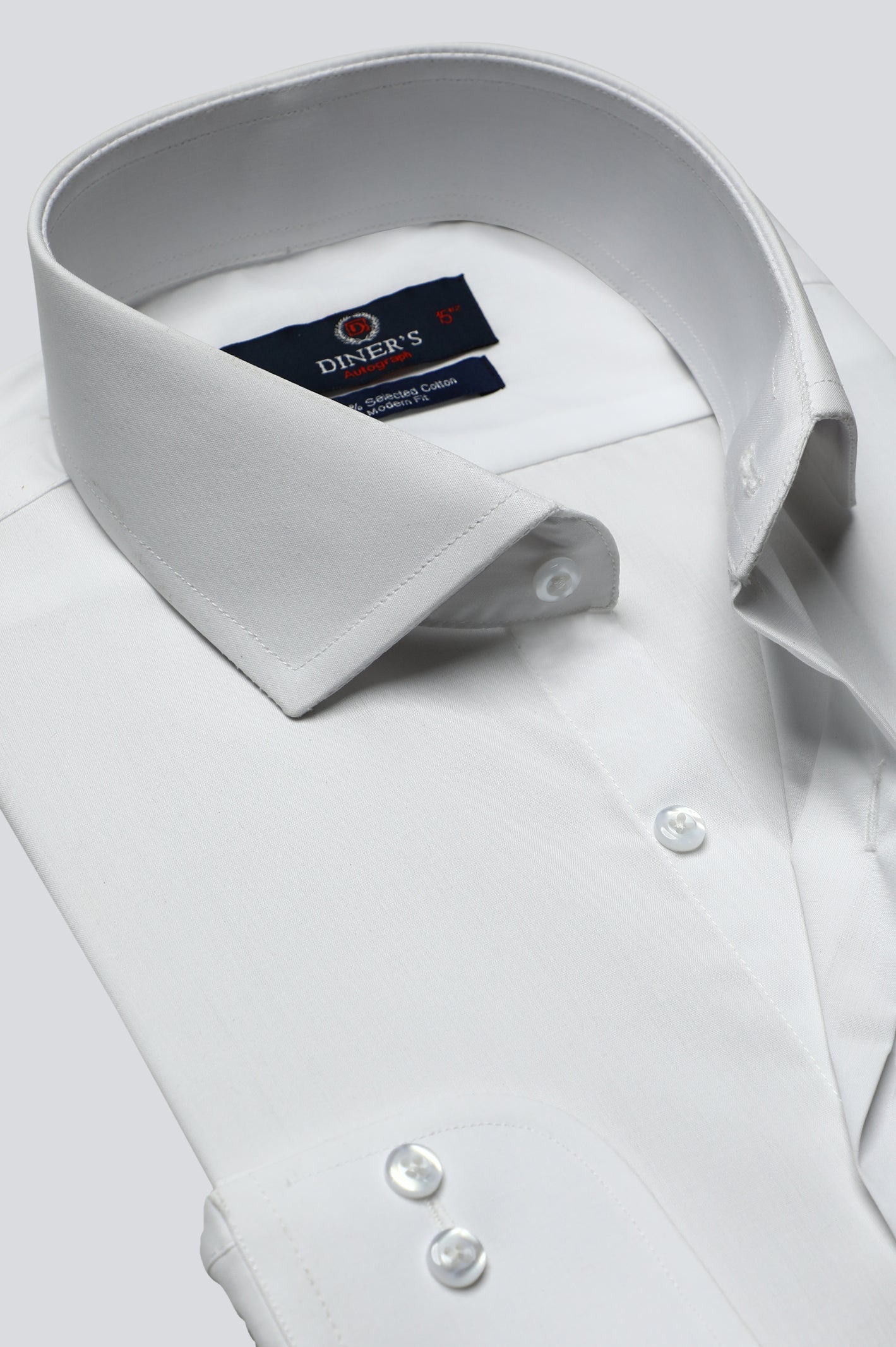 White Plain Formal Autograph Shirt for Men - Diners