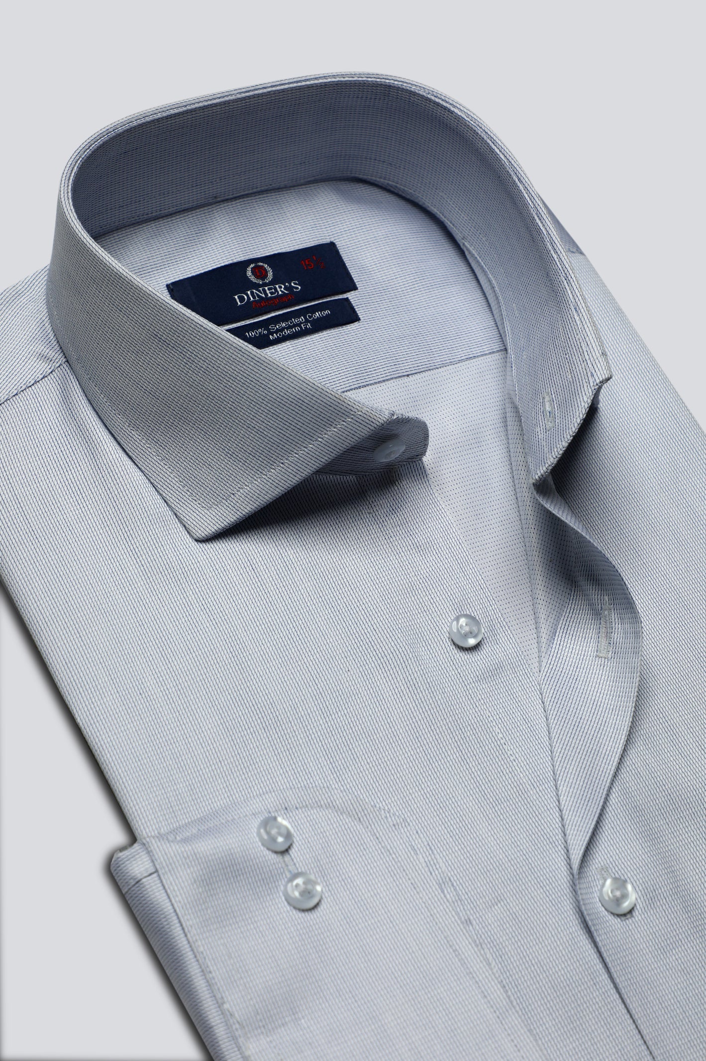 White Self Formal Autograph Shirt for Men - Diners