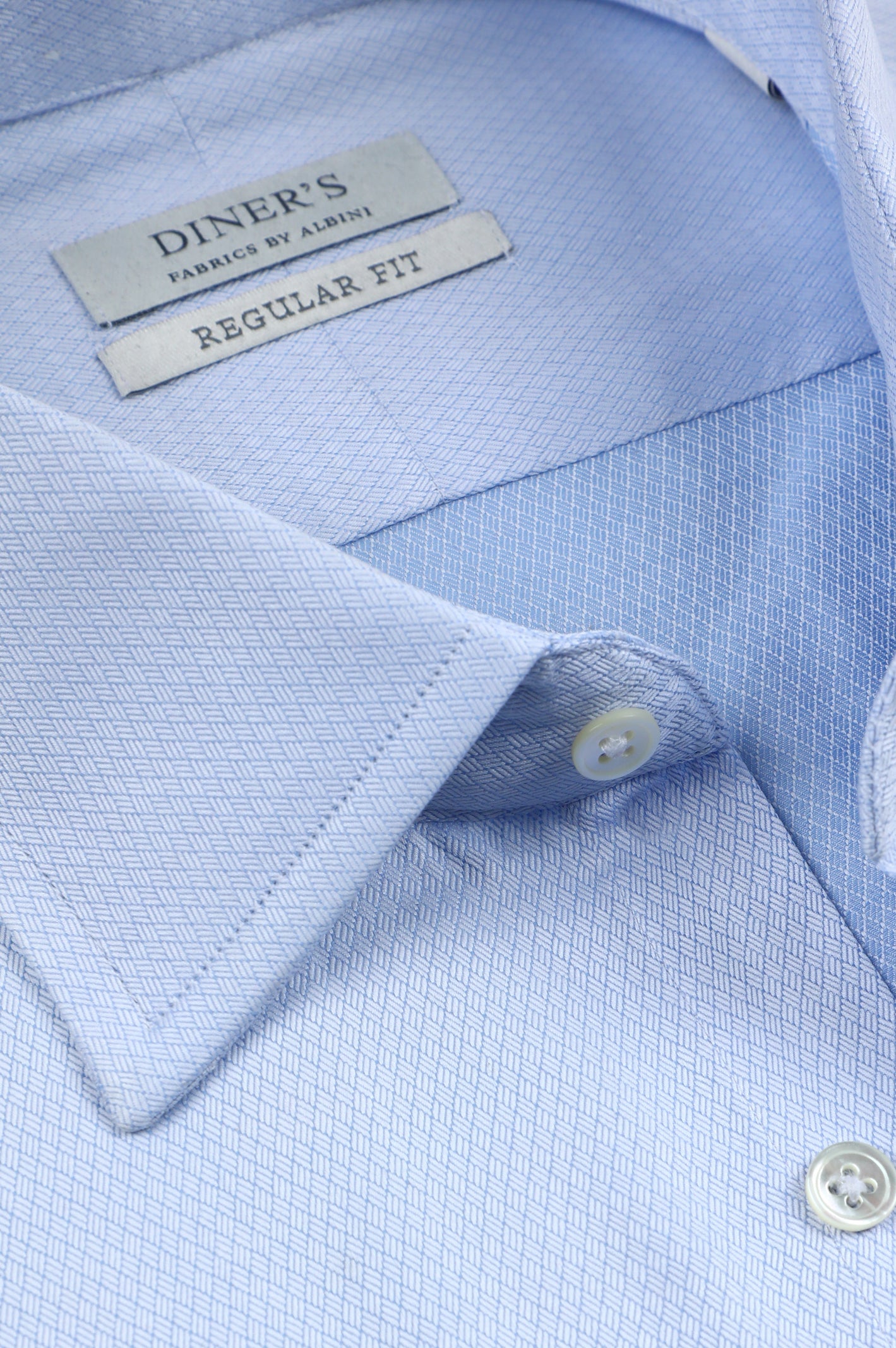 Albini Shirts Luxury Collar SKU: AI20112-SKY BLUE - Diners