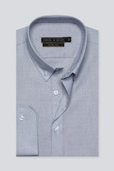 Light Grey Texture Casual Milano Shirt for Men - Diners