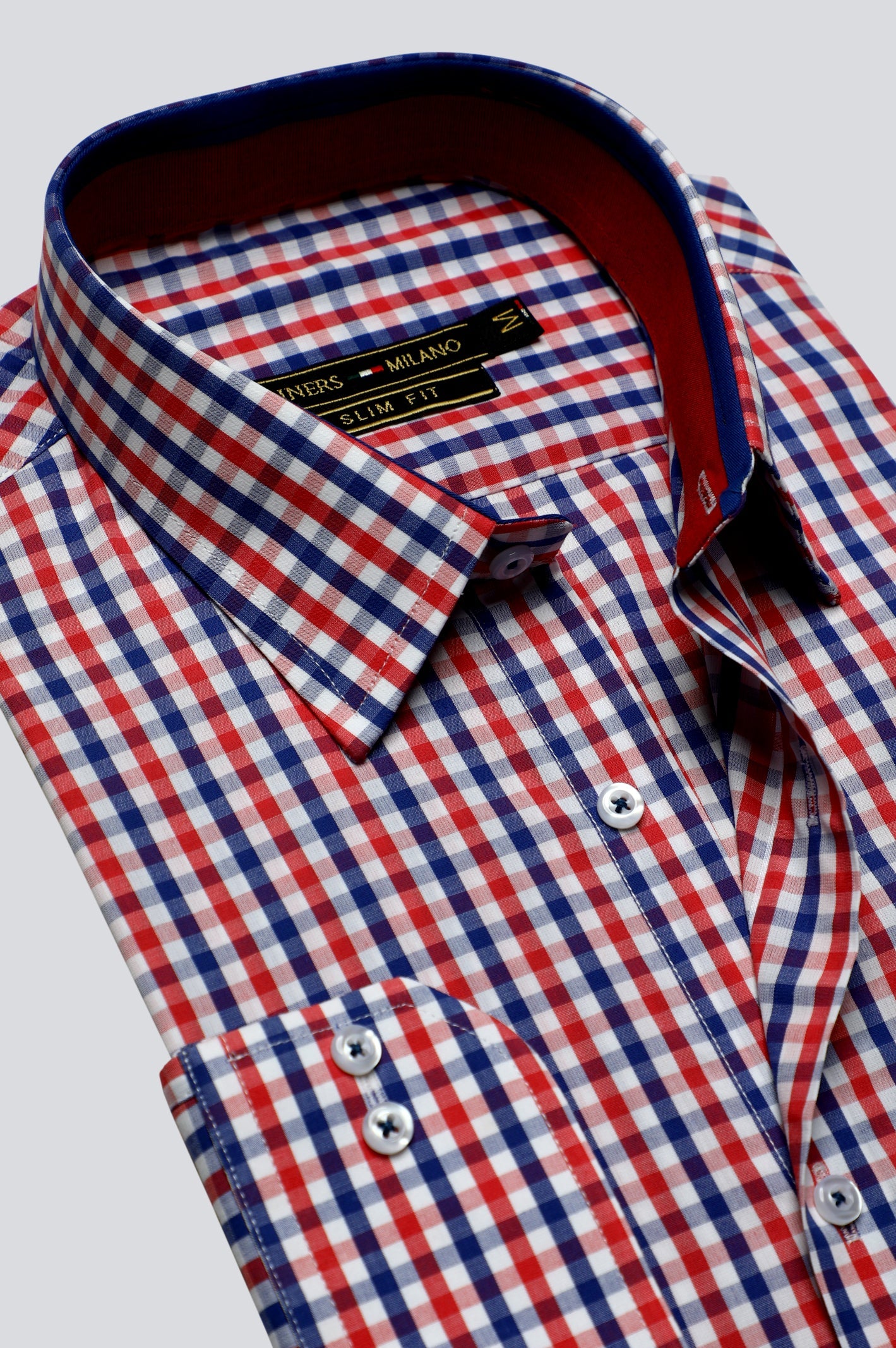 Multicolor Gingham Check Casual Milano Shirt for Men - Diners