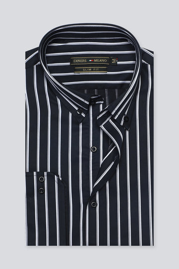 Black Bengal Stripes Casual Milano Shirt for Men - Diners