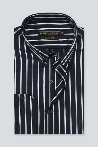 Black Bengal Stripes Casual Milano Shirt for Men - Diners