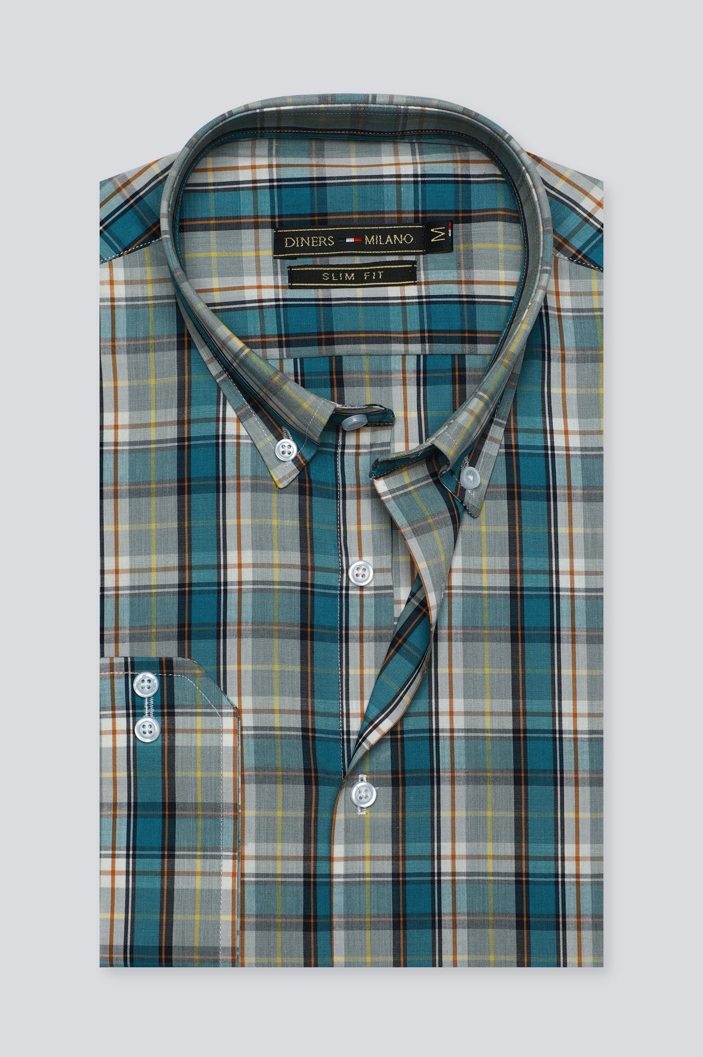 Multicolor Tattersall Check Casual Milano Shirt for Men - Diners
