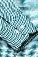 Green Houndstooth Check Casual Milano Shirt for Men - Diners