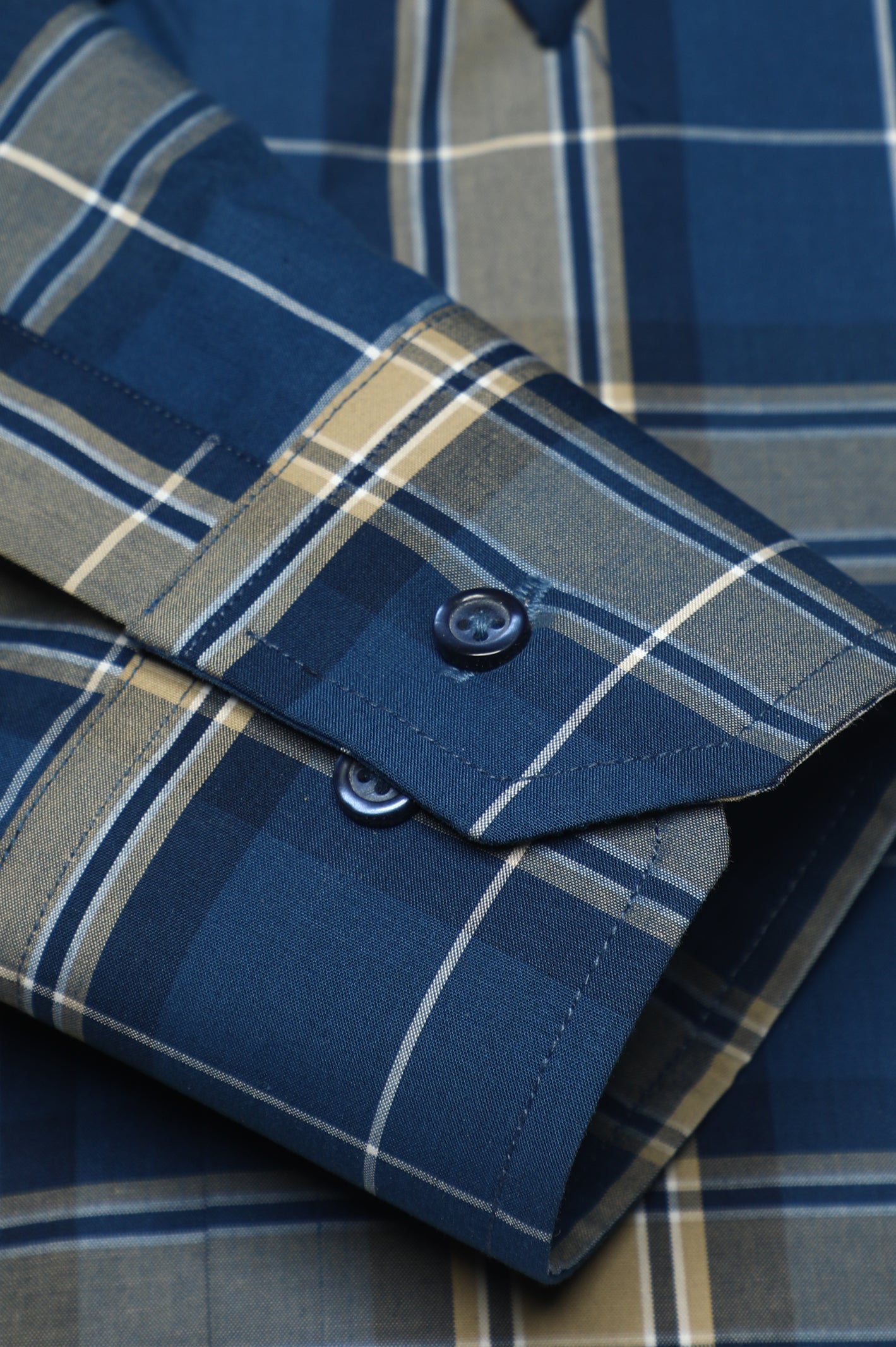Dark Blue Tattersall Check Casual Milano Shirt for Men - Diners