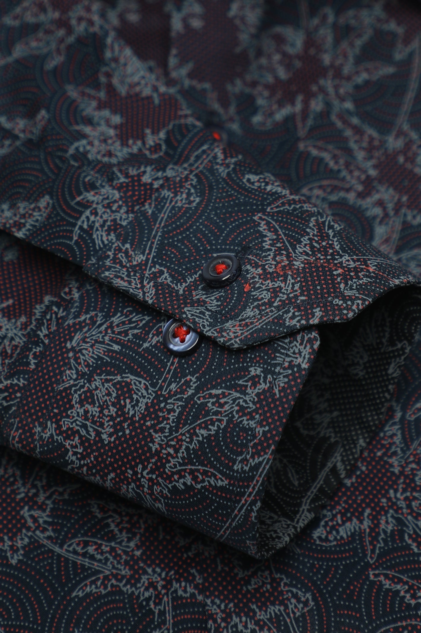 Navy Blue Printed Casual Milano Shirt for Men - Diners