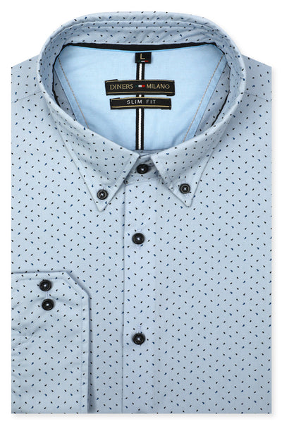 Casual Milano Shirt SKU: AM22004-SKY BLUE - Diners