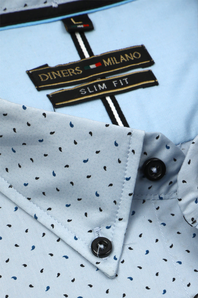 Casual Milano Shirt SKU: AM22004-SKY BLUE - Diners