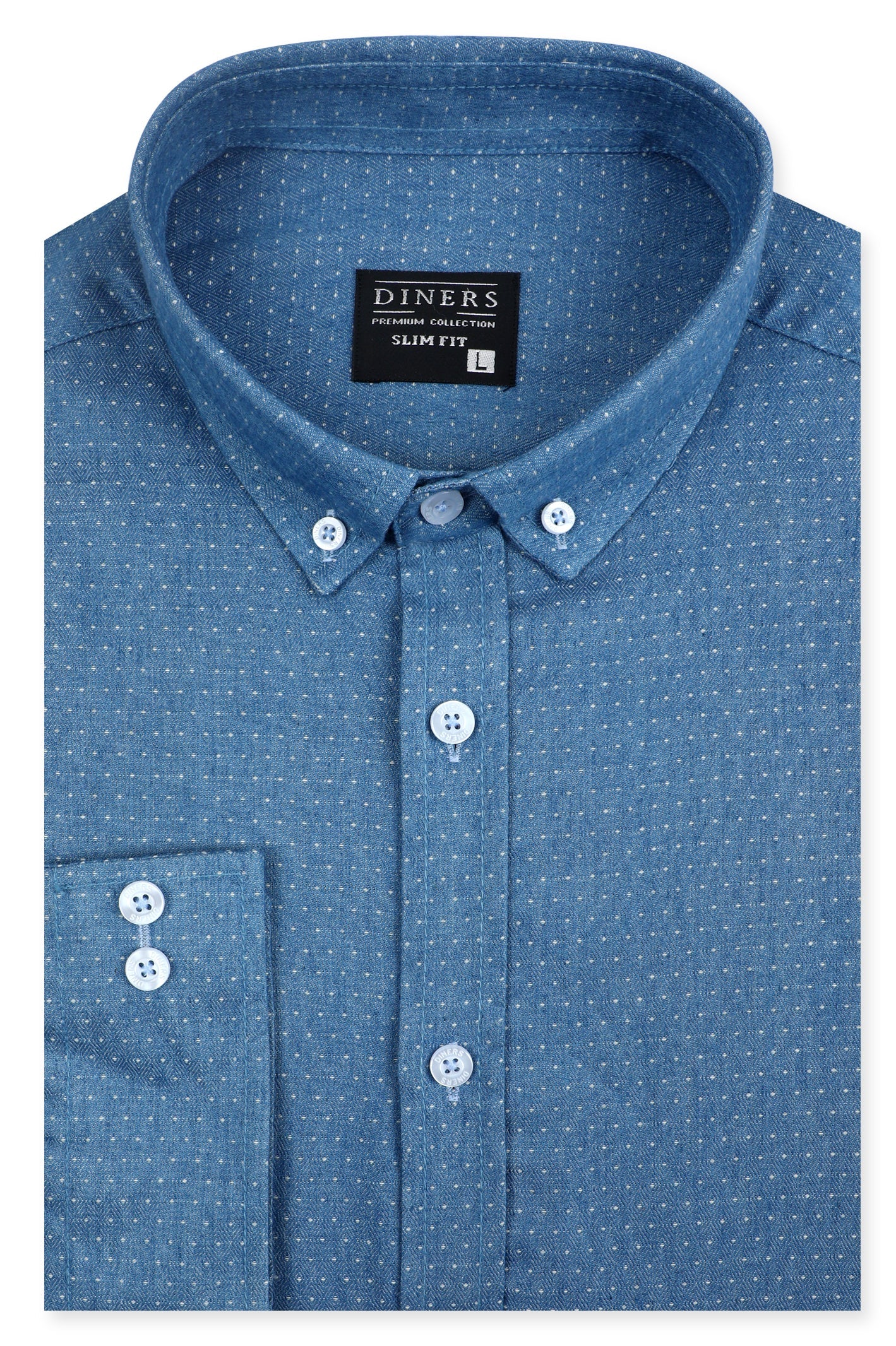 Casual Shirt in L-Blue SKU: AM24531-L-BLUE - Diners