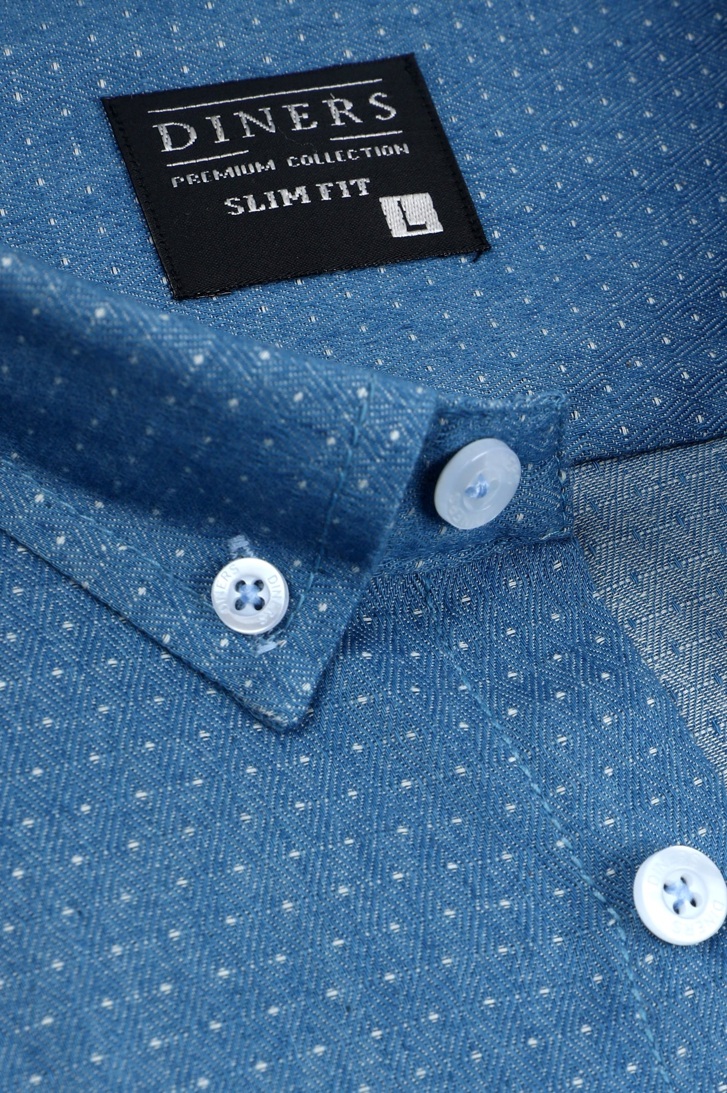 Casual Shirt in L-Blue SKU: AM24531-L-BLUE - Diners