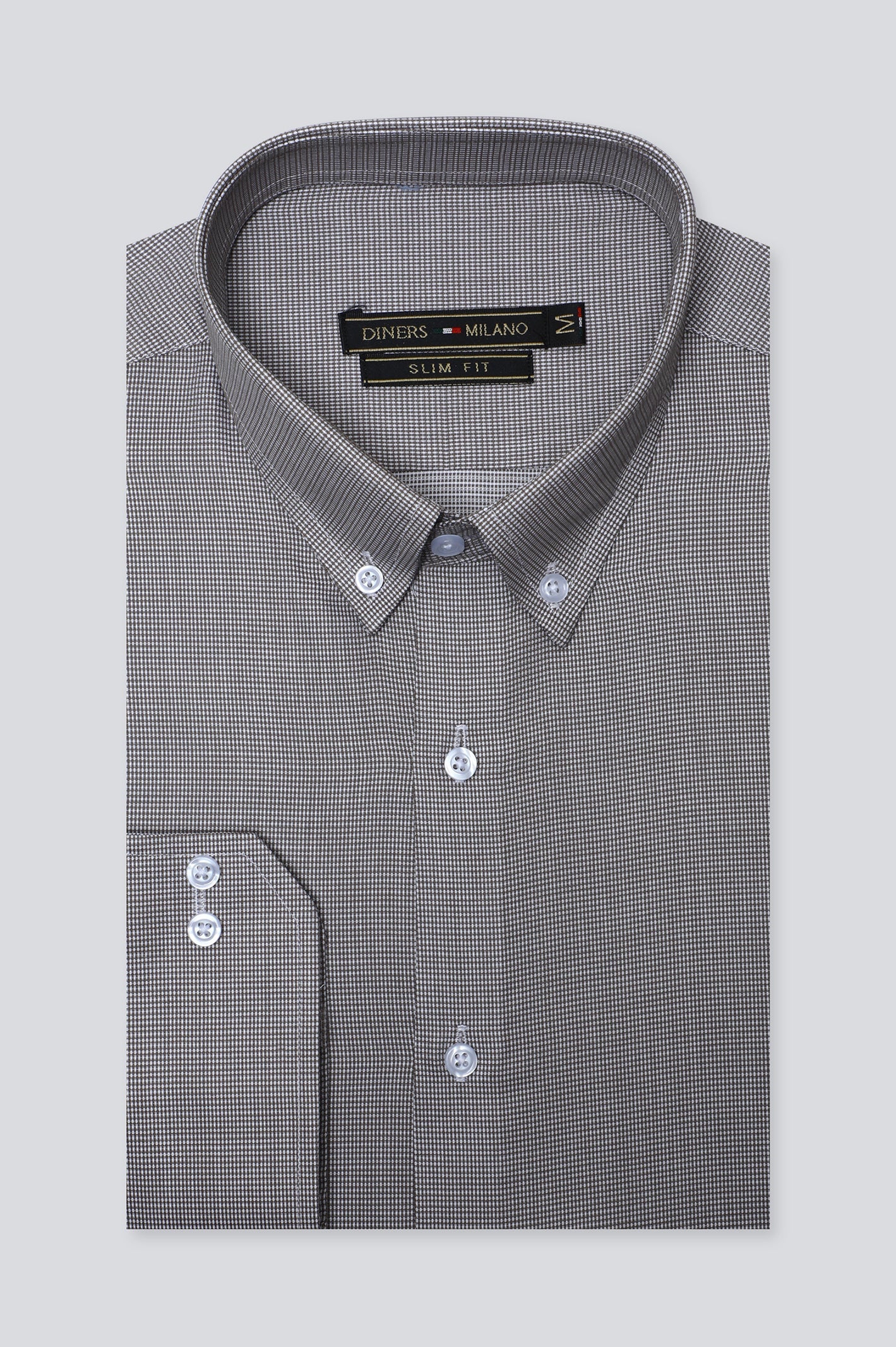 Brown Texture Casual Milano Shirt for Men - Diners