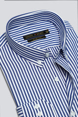 Dark Blue Bengal Stripe Casual Milano Shirt for Men - Diners