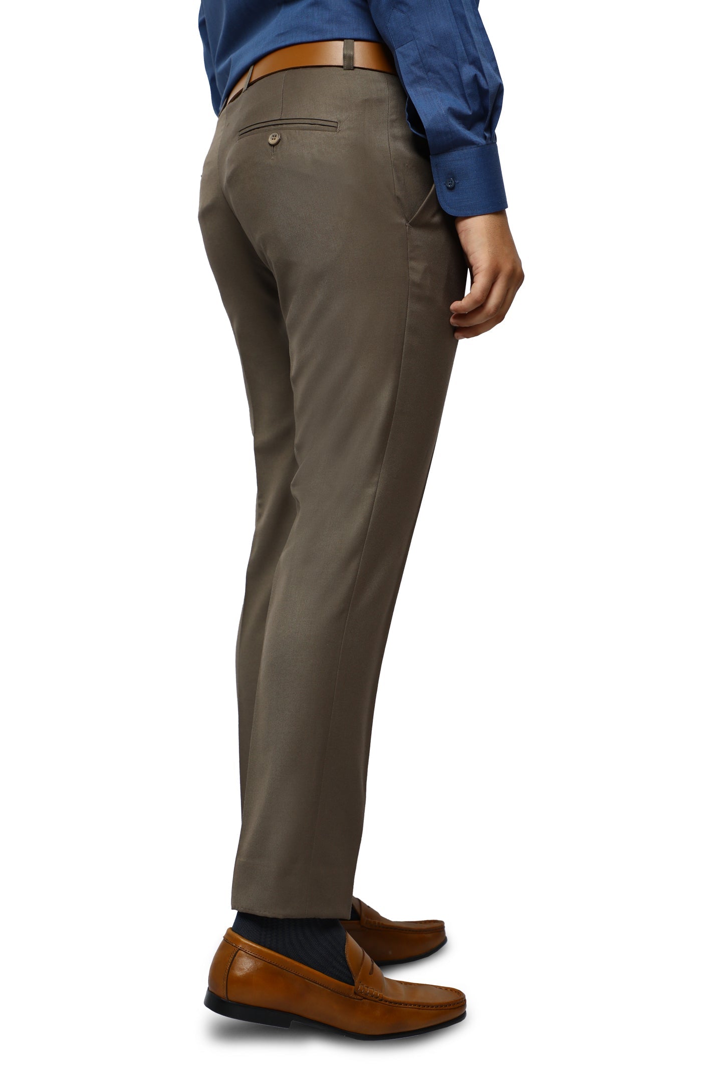 Buy JB Studio Mens Brown Cotton Blend Slim Fit Solid Formal Club Wear  Trouser online