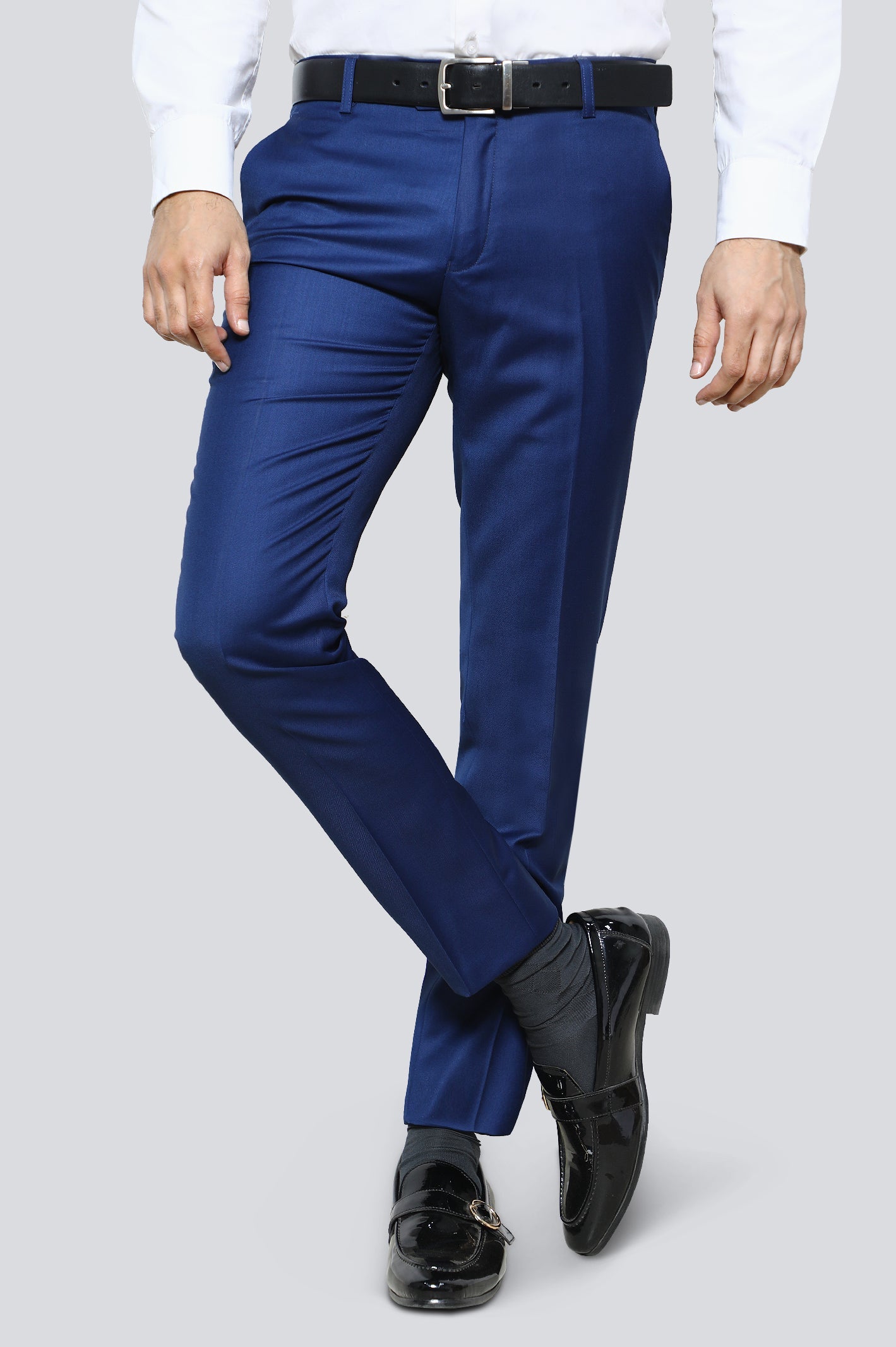 Blue Wash & Wear Slim Fit Trouser – Diners Pakistan