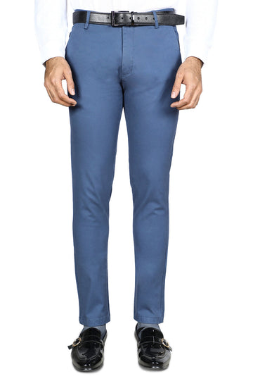 Formal Cotton Trouser for Men SKU: BD3045-D-BLUE - Diners