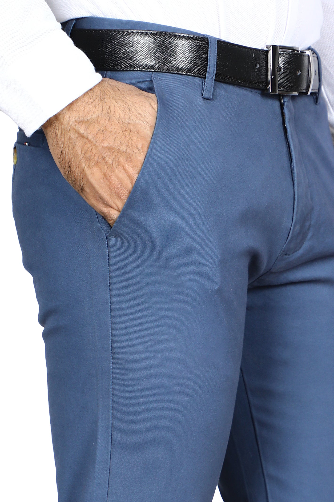 Formal Cotton Trouser for Men SKU: BD3045-D-BLUE - Diners