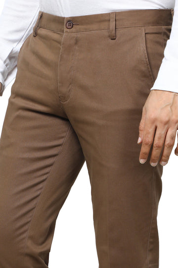 Formal Cotton Trouser for Men SKU: BH3072-C-BROWN - Diners