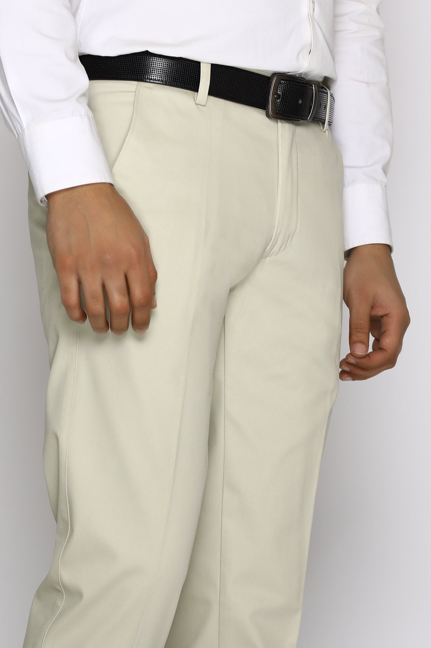 White Fusion Fit Mens Cotton Trouser