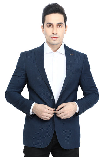 Men's Blazer SKU: CA3902-N-BLUE - Diners