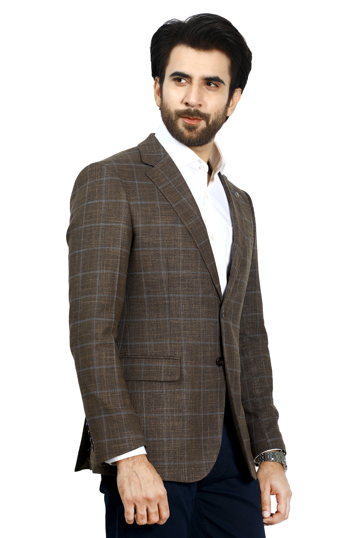 Mens Blazer SKU: CF3983-BROWN - Diners