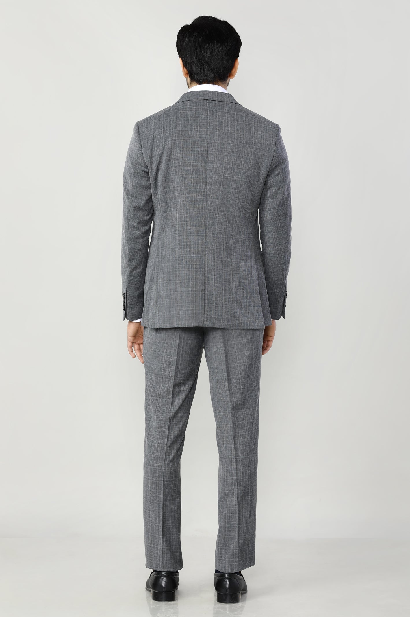 3 Piece Grey Check Suit for Men's