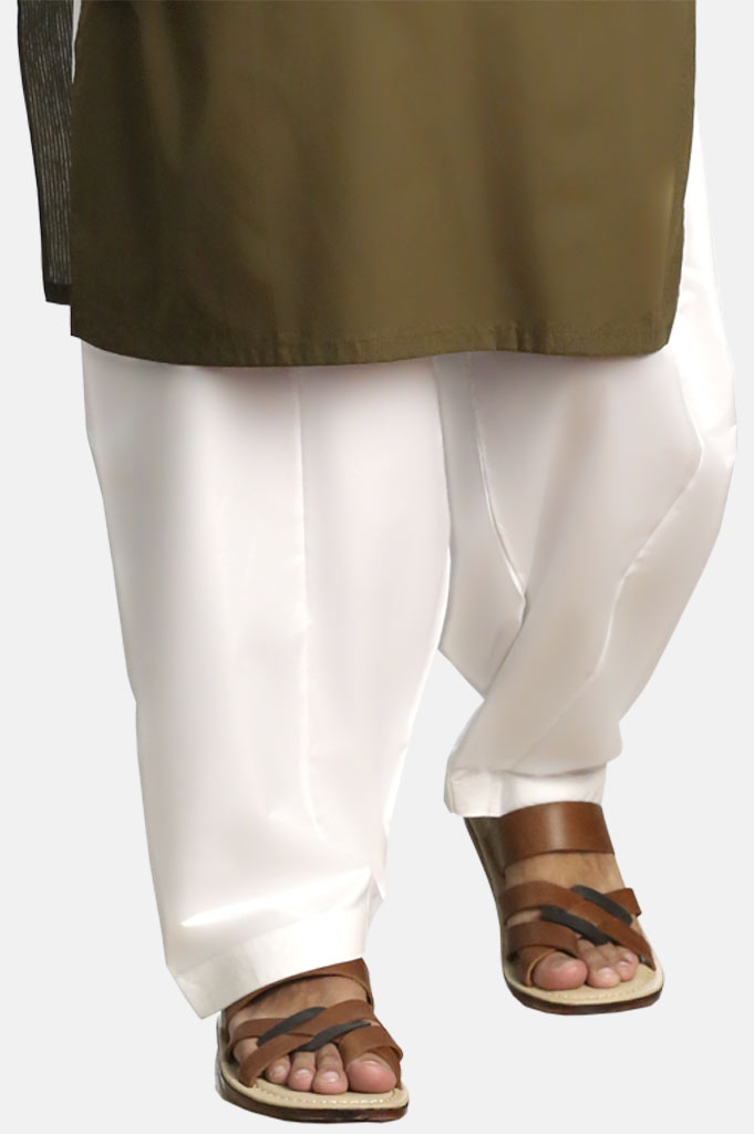 Men Cotton Shalwar In White From Diners