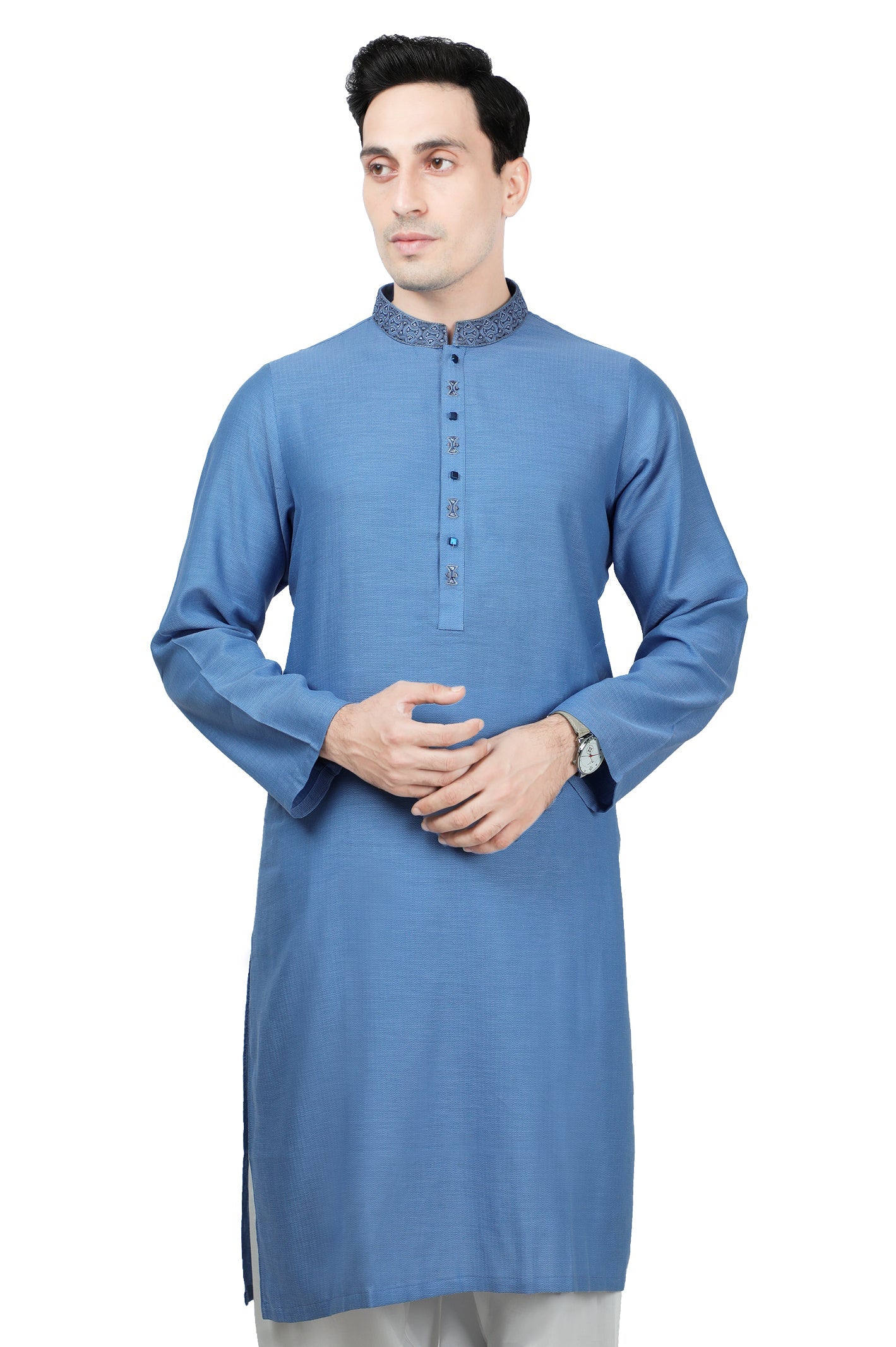 Men's Kurta in Blue SKU: EA2926-BLUE - Diners