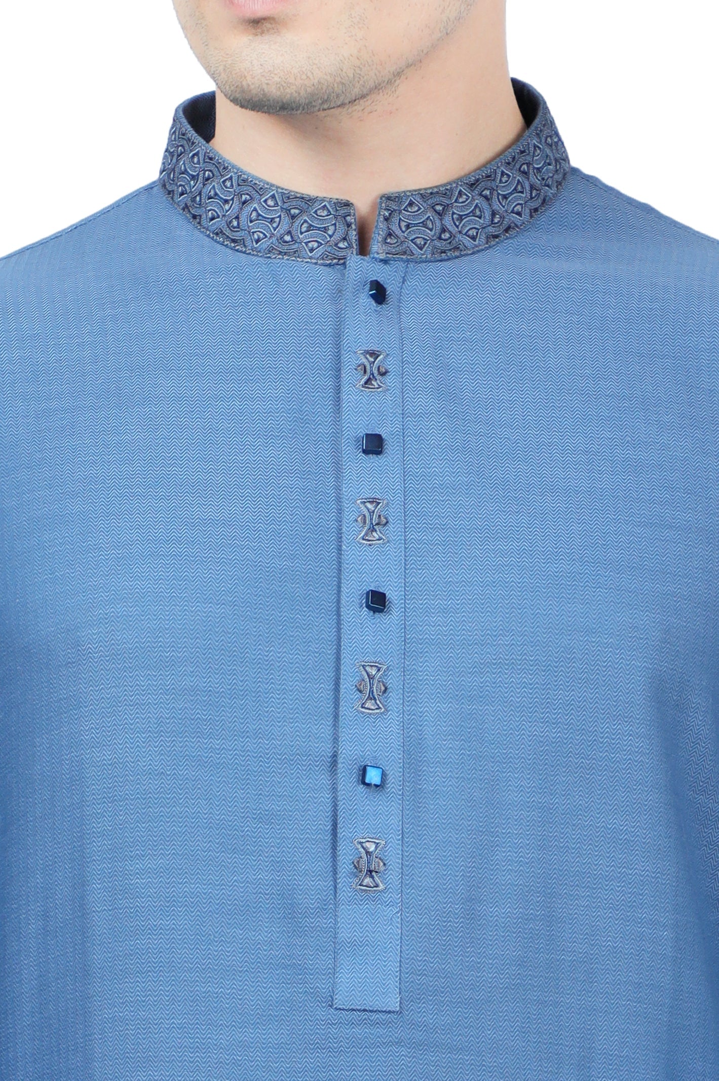 Men's Kurta in Blue SKU: EA2926-BLUE - Diners