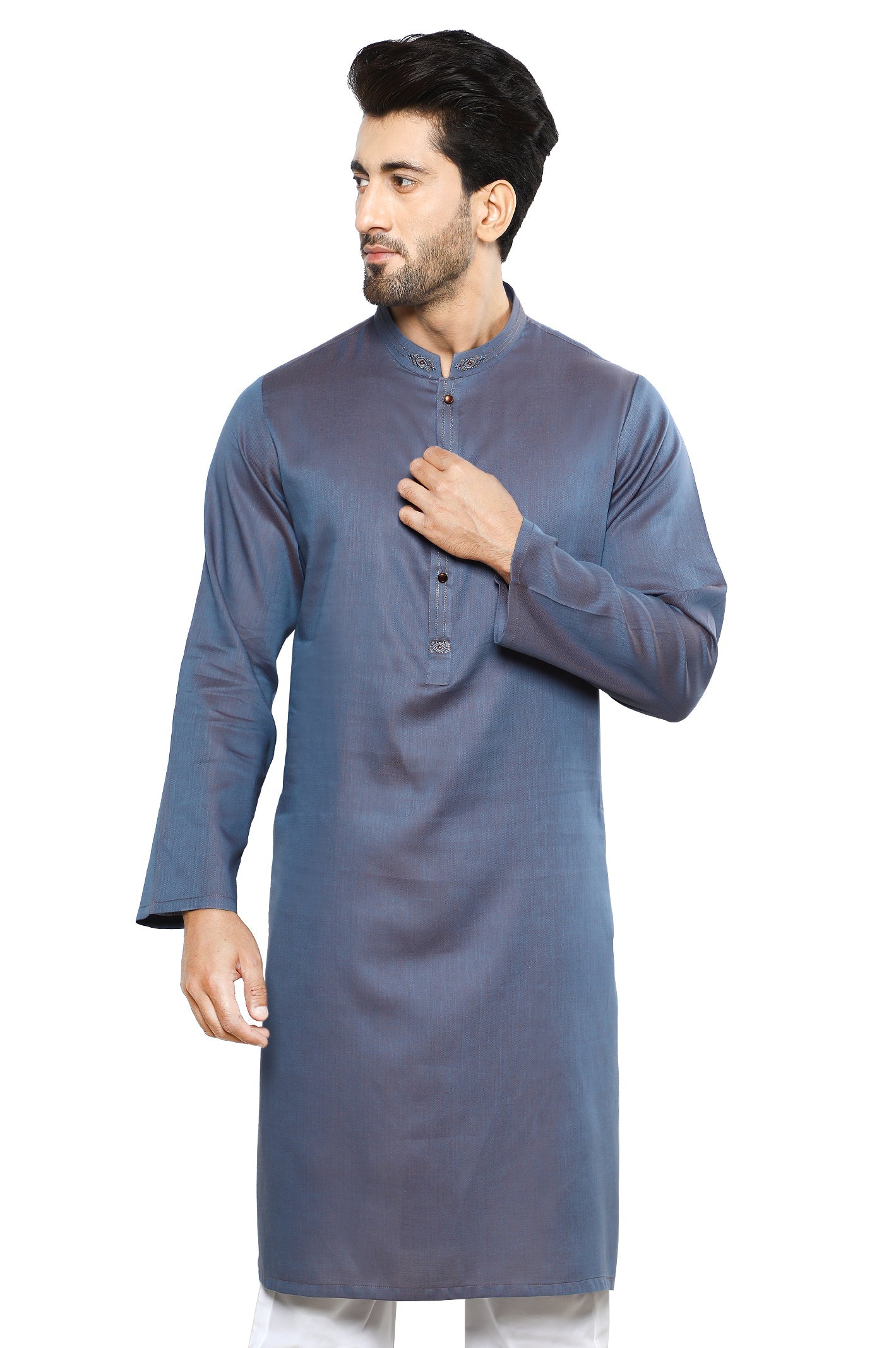 Men's Kurta in Grey SKU: EA3035-GREY - Diners