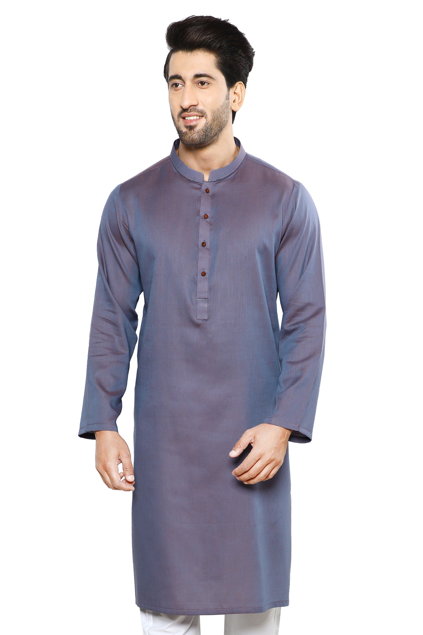 Men's Kurta in Purple SKU: EA3037-PURPLE - Diners