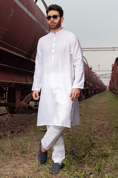 Men's Kurta in Rust SKU: EA3041-WHITE - Diners