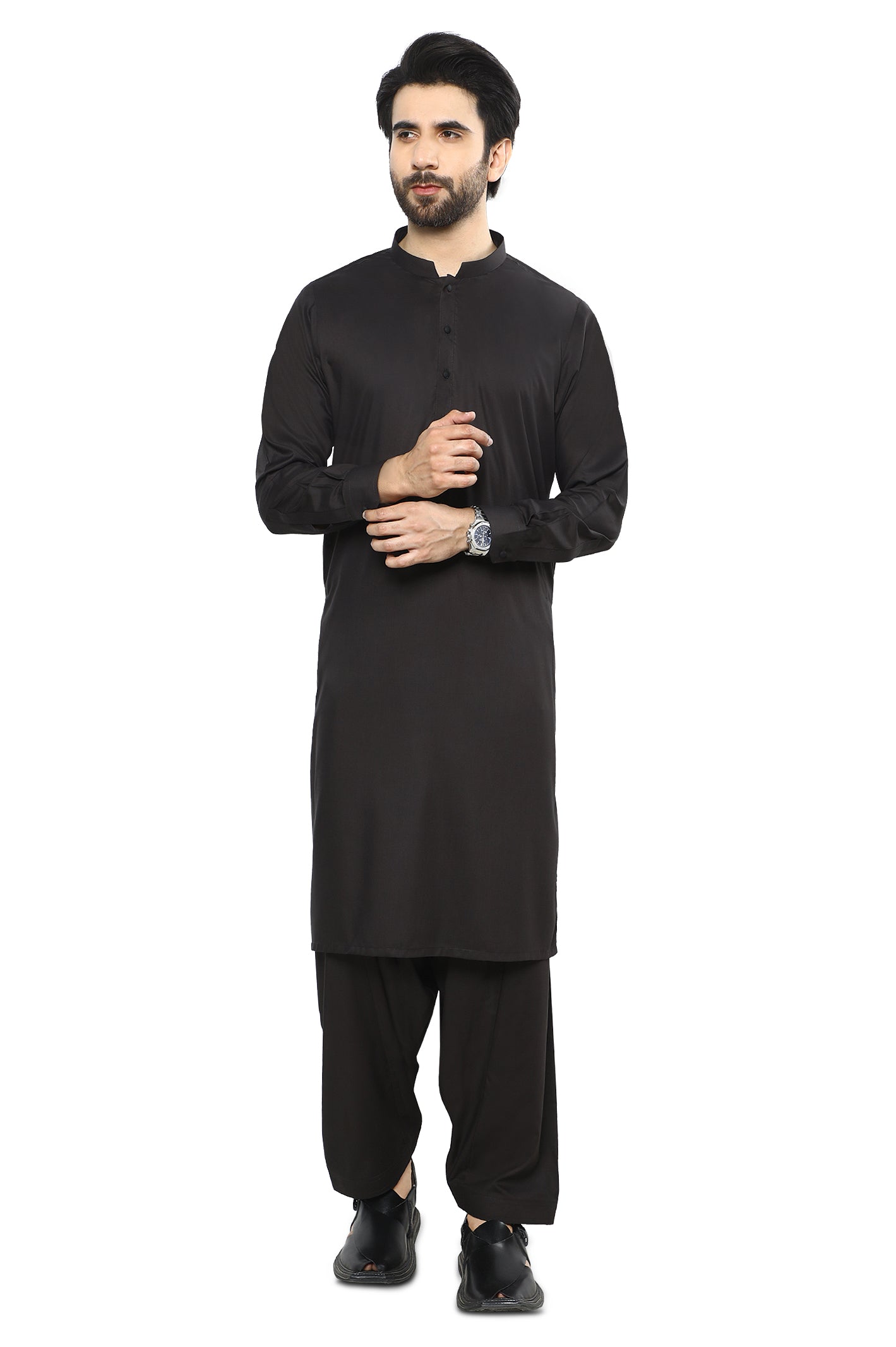 Formal Shalwar Suit for Men SKU: EG3052-C-BROWN - Diners
