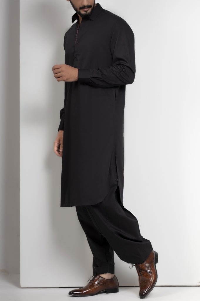 Formal Shalwar Suit for Man SKU: EG2668-Black - Diners