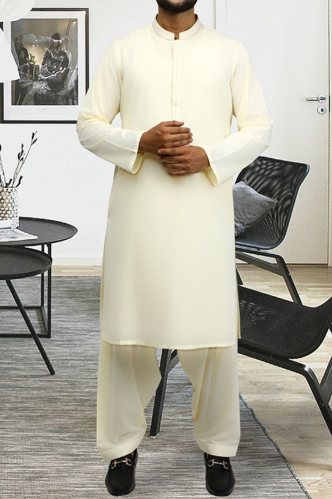 Formal Shalwar Suit for Man EG2762-Cream - Diners